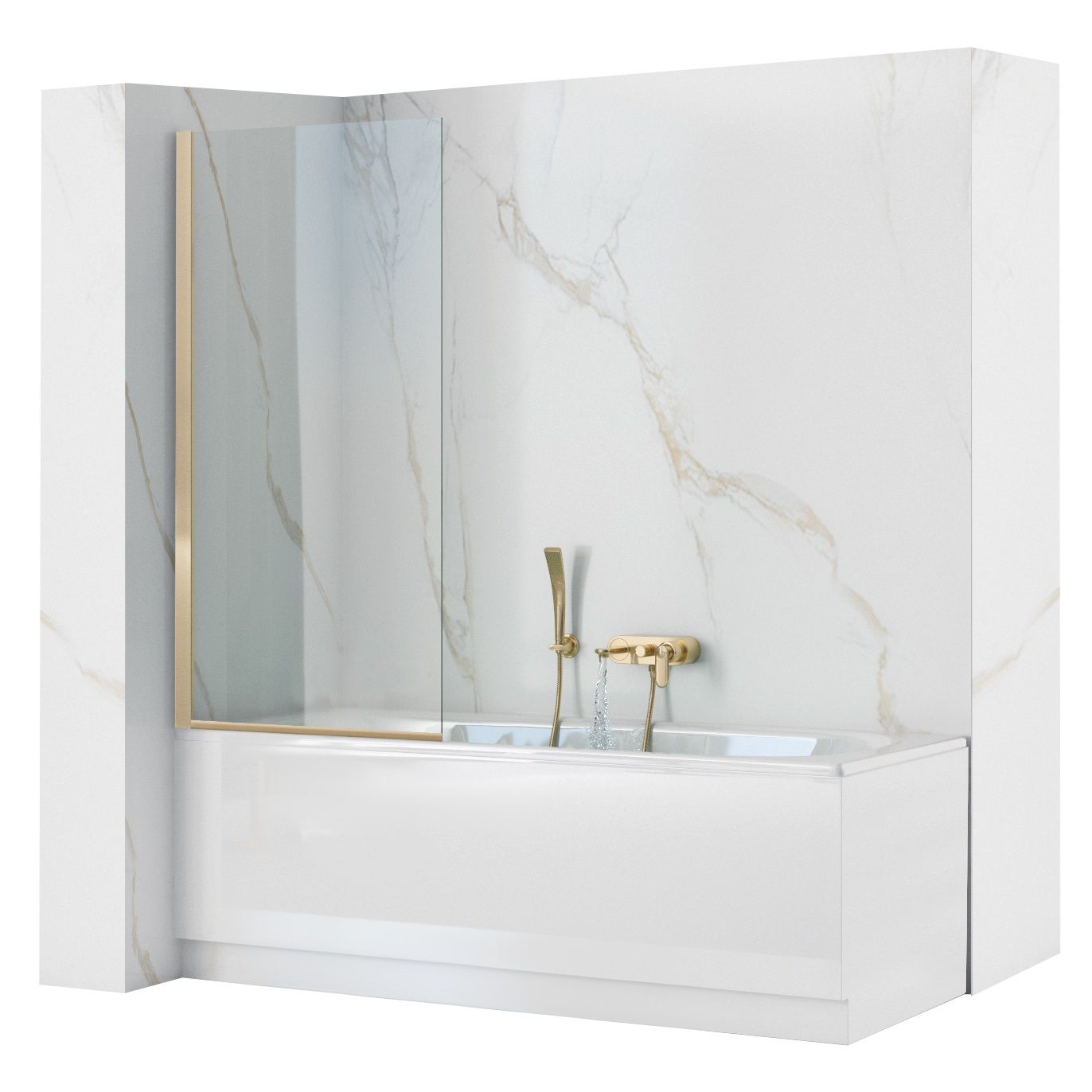 Fürdőkádparaván Rea Elegant Fix Arany 70 Cm 1